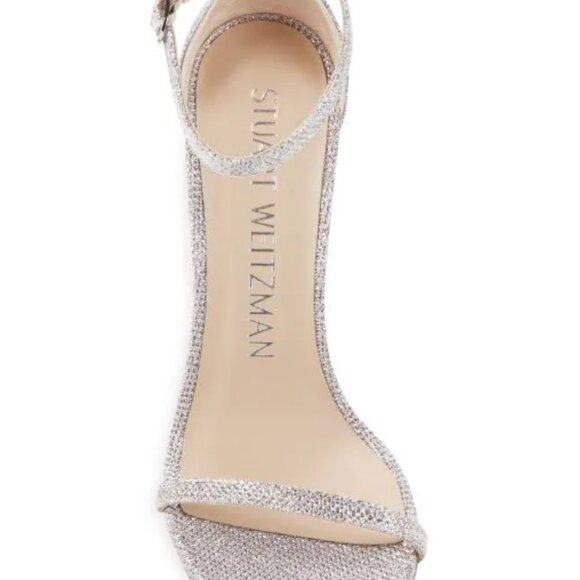 STUART WEITZMAN Nudistcurve Textured Ankle Strap Sandals - Picture 3 of 13